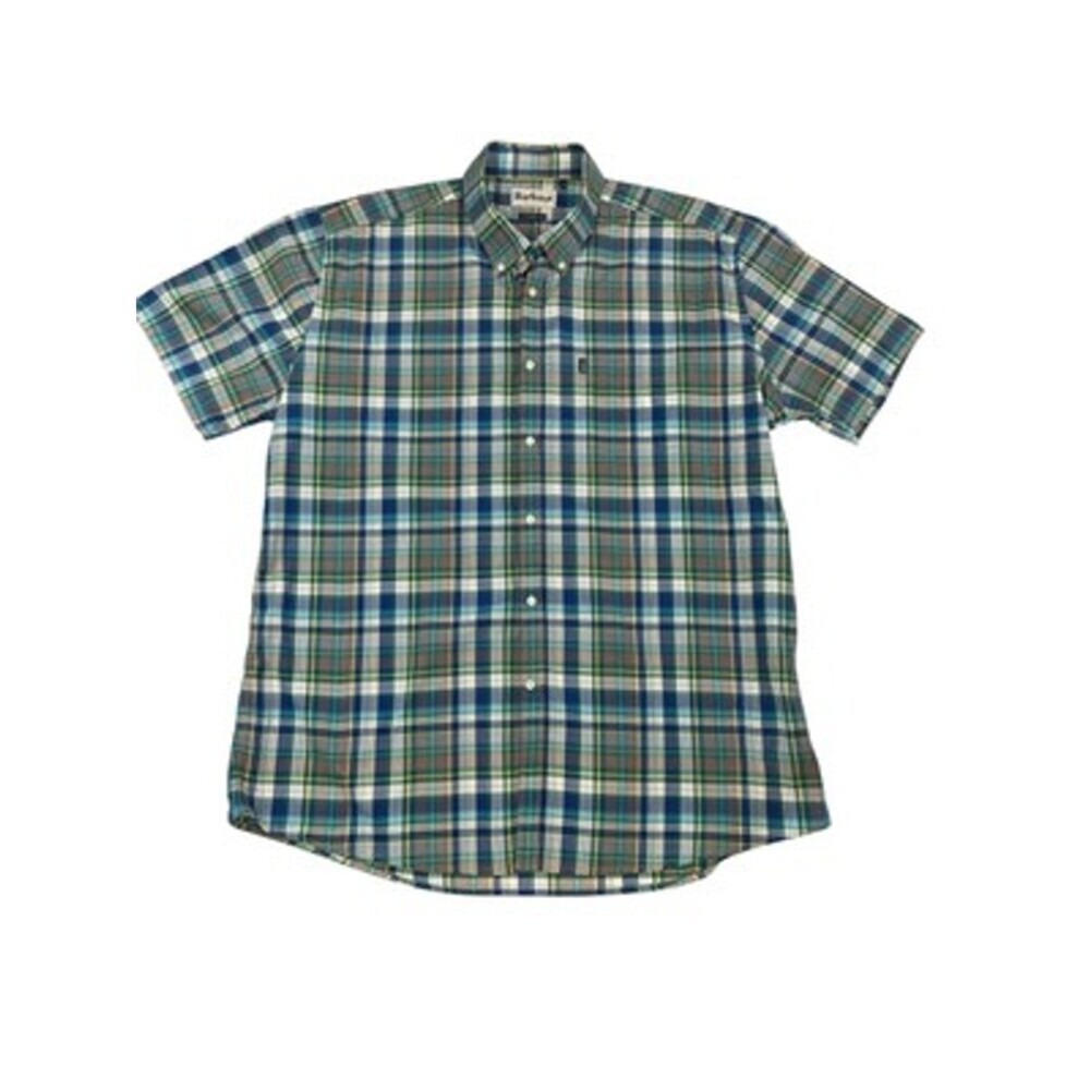 BARBOUR L94716 Men's Multicolor Gerald Tailored Fit Madras Sport Shirt Size XL